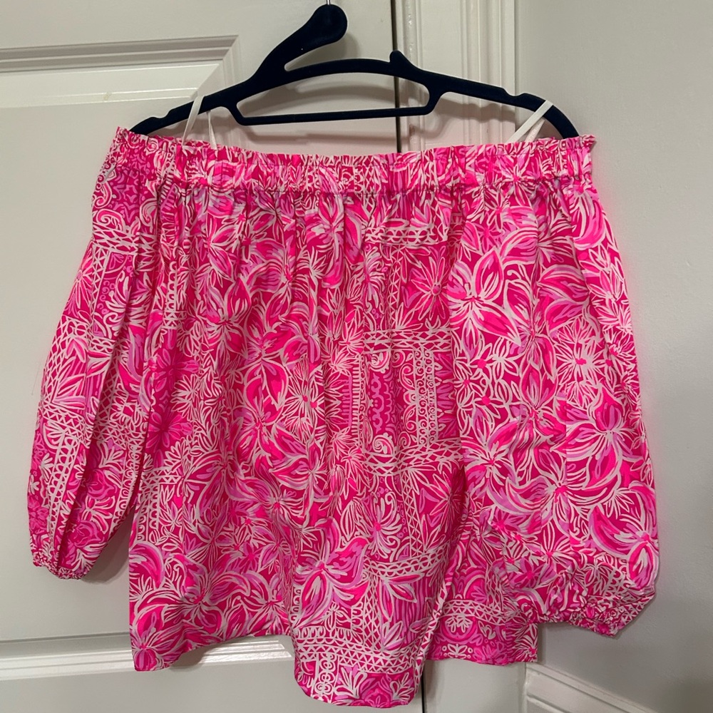 Lily Pulitzer XS pink Off-Shoulder Blouse NEW without tags